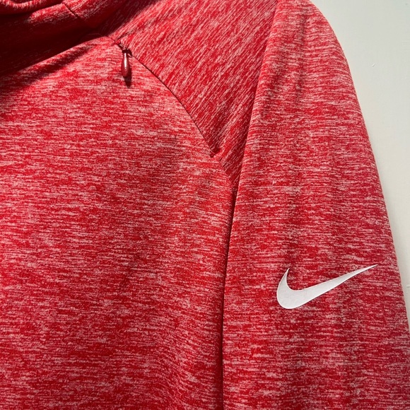 Nike Women's Red Heathered Long Sleeve Dri Fit Running Shirt Size Large - Picture 2 of 6